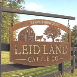 Farm Metal Sign Personalized Animal Plaque Barn Entrance Custom Ranch Name Homestead Marker Outdoor Steel Wall Livestock Cow Calf Pig Sheep - thumbnail 2