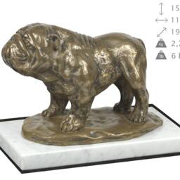 Bulldog, English Dog White Marble Base Statue, Limited Edition, Artdog. Made Of Cold Cast Bronze. Perfect Gift. Limited Edition - thumbnail 4