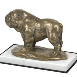 Bulldog, English Dog White Marble Base Statue, Limited Edition, Artdog. Made Of Cold Cast Bronze. Perfect Gift. Limited Edition - thumbnail 3