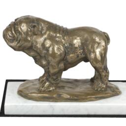 Bulldog, English Dog White Marble Base Statue, Limited Edition, Artdog. Made Of Cold Cast Bronze. Perfect Gift. Limited Edition - thumbnail 2