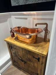 Rustic Solid Wood Vanity Unit - thumbnail 2