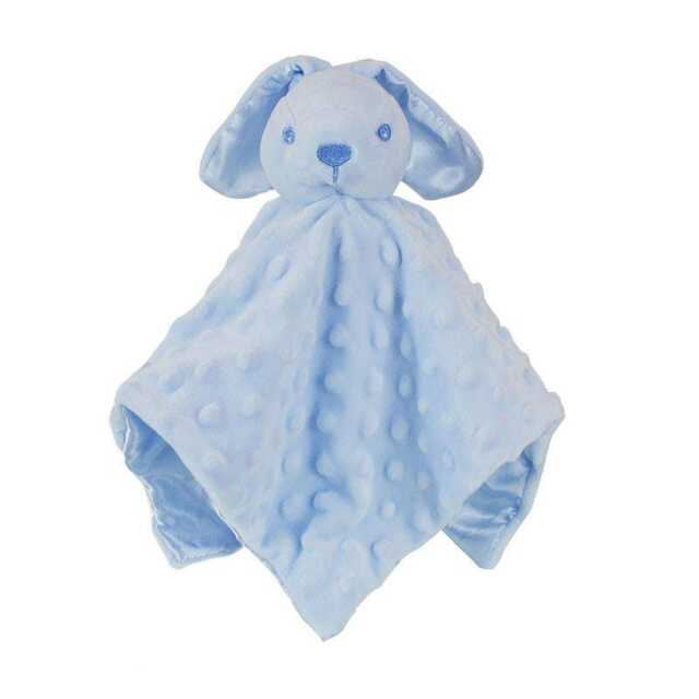 Personalised Blue Bunny Rabbit Baby Blankie Soft Cuddly Comforter Shower Favourite Newborn Keepsake - image 1