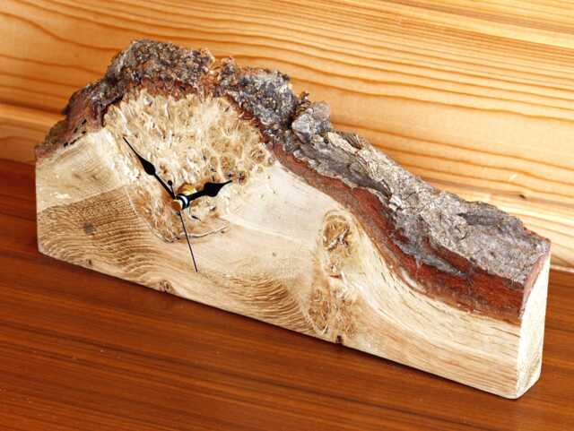 Natural Wood Mantel Clock - 31cm Oak Handmade Farmhouse Country Chic Gift Off The Wall Clocks - image 1