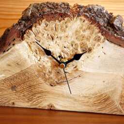 Natural Wood Mantel Clock - 31cm Oak Handmade Farmhouse Country Chic Gift Off The Wall Clocks - thumbnail 3