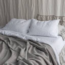 Linen Sheets Set Of 4 Pieces. France Linen Top & Fitted Sheet Two Pillowcases - thumbnail 3