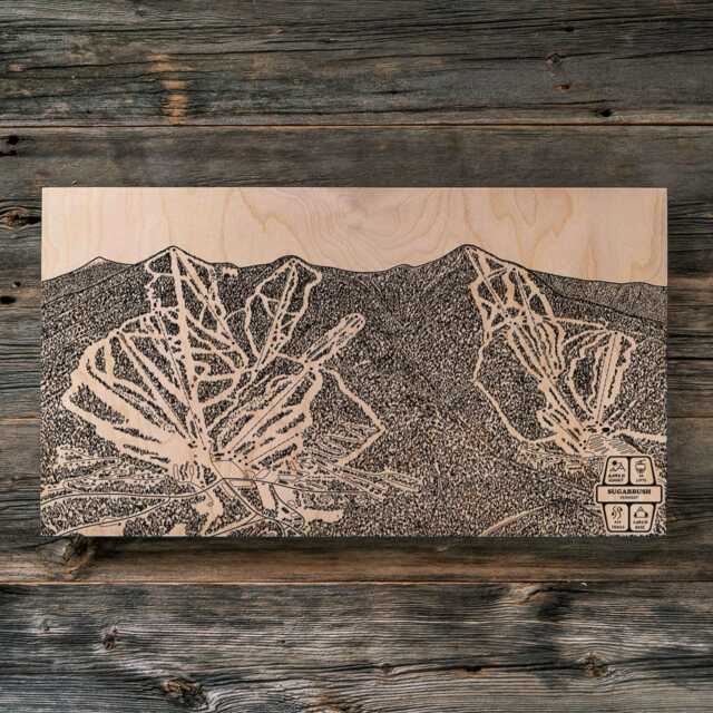 Sugarbush Vermont Ski Trail Map - Engraved Wood Wall Art, Winter Cabin Decor, Snowboard Mountain Poster, Personalized Family Gift - image 1