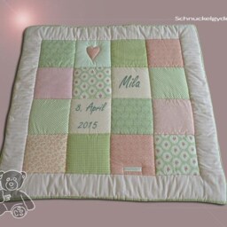Crawling Blanket With Name, Baby Blanket, Crawling Name Mila Patchwork Personalized - thumbnail 2