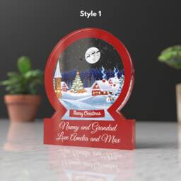 Personalised Christmas Snow Globe Ornament Xmas Mantle Snowglobe Decoration For The Family - thumbnail 2