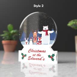 Personalised Christmas Snow Globe Ornament Xmas Mantle Snowglobe Decoration For The Family - thumbnail 3