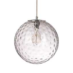 Clear Glass Globe Pendant Lamp With Silver Top - thumbnail 3
