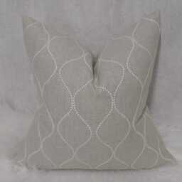 John Lewis & Partners Ellewood Knot Fabric Cushion Cover White Embroidery Ogee Style Pillow Throw Scatter Cover Country Home - thumbnail 1
