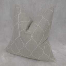 John Lewis & Partners Ellewood Knot Fabric Cushion Cover White Embroidery Ogee Style Pillow Throw Scatter Cover Country Home - thumbnail 2