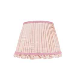 Pink Striped Lampshade With Frill - thumbnail 1