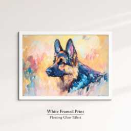 German Shepherd Abstract Oil Painting Framed Print & Canvas Large Sizes Luxury Wall Art Poster Pet Home Decor Interior Dog Gift Idea - thumbnail 3