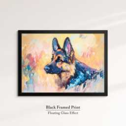 German Shepherd Abstract Oil Painting Framed Print & Canvas Large Sizes Luxury Wall Art Poster Pet Home Decor Interior Dog Gift Idea - thumbnail 2