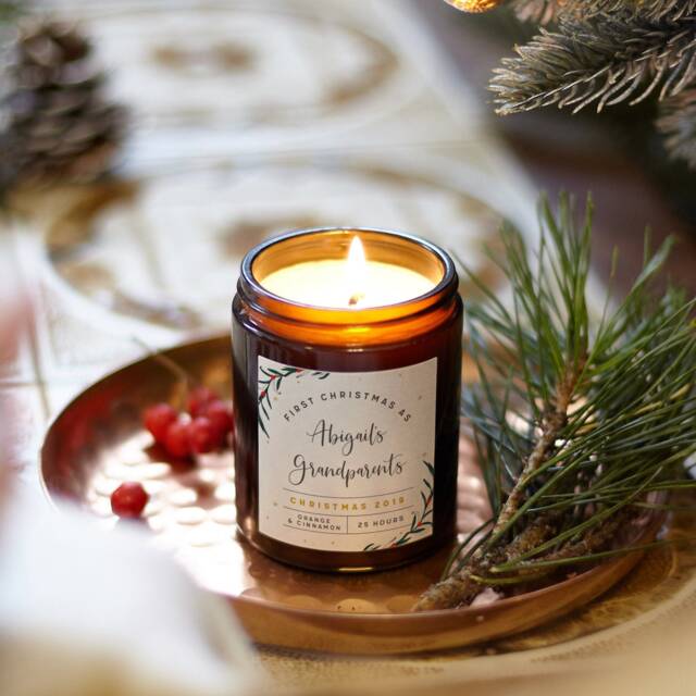 First Christmas As Grandparents Gift Personalised Scented Soy Candle - image 1