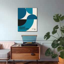 Bauhaus Art Print, Poster, Wall Decor, Art, Mid Century Purple Retro Print - thumbnail 3