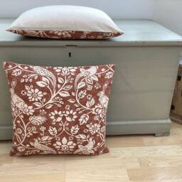 Handmade Country Animals Heathland Hare Copper Burnt Orange Pair Of Feather Cushions - thumbnail 2