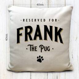 Personalised Dog Name Cushion Cover, Reserved Pet Bed Pillow, Your & Breed, Decorative Home Decor, Machine Washable - 40cm 16 Inch - thumbnail 2