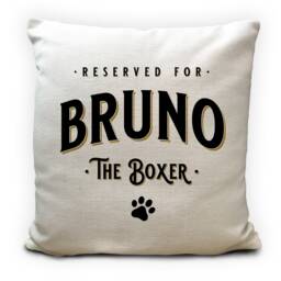 Personalised Dog Name Cushion Cover, Reserved Pet Bed Pillow, Your & Breed, Decorative Home Decor, Machine Washable - 40cm 16 Inch