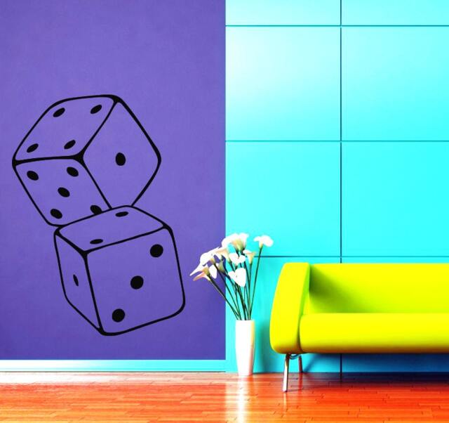 Casino Wall Decals Two Dices Decal Home Vinyl Stickers Bedroom Decor Art Widow Cc30 - image 1