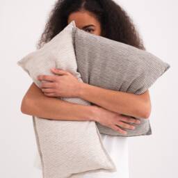 Natural Linen Bedding Pillowcase With Zipper, Long Lumbar Pillow 14x36 Cover, Sham - thumbnail 3