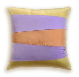 Yellow Lavender Orange Decorative Pillow Cover 16 in Taffeta Sienna Design - thumbnail 1