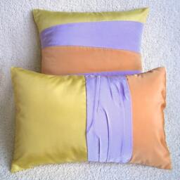 Yellow Lavender Orange Decorative Pillow Cover 16 in Taffeta Sienna Design - thumbnail 3