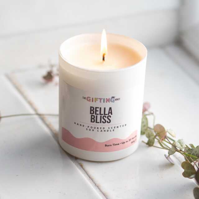 Handmade Bella Bliss Soy Wax Candle - Vanilla Floral Musk Home Fragrance - image 1
