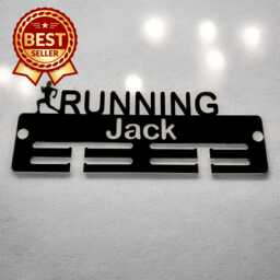 Running Man Medal Hanger - Gloss Colours, Custom Name & Colour