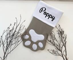 Custom Embroidered Personalized Christmas Dog Pet Paw Stockings - Xmas Gonk Snowman Reindeer Santa - The Couture Cushion