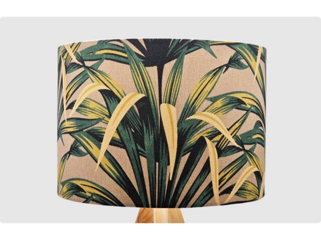 Yellow Green Leaf Lampshade Table Floor Lamp/Ceiling Pendant Small Medium Large 15cm 20cm 25cm 30cm 35cm 40cm Fabric Drum Light Shade - image 1