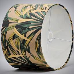 Yellow Green Leaf Lampshade Table Floor Lamp/Ceiling Pendant Small Medium Large 15cm 20cm 25cm 30cm 35cm 40cm Fabric Drum Light Shade - thumbnail 3