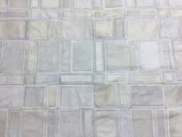 Ivory Cowhide Patchwork Rug - Handmade Leather Area Carpet - thumbnail 1