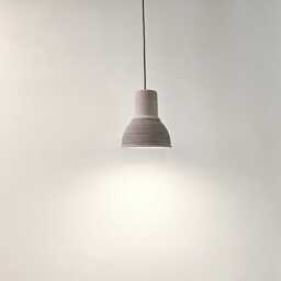 Handmade Gray Clay Pendant Light Carved Ceramic Hanging Lamp - thumbnail 2