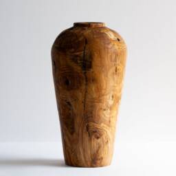 Housewarming Wooden Gift, Farmhouse Chic D??cor, Boho Wood Art, Decorative Vase, Contemporary Olive Home Dry Flower Vase - thumbnail 2