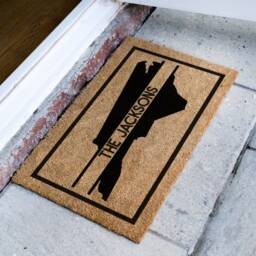 North Carolina State Mat - Family Monogram Doormat Personalized Map Closing Gift Us Silhouette Rug Realtor - thumbnail 2