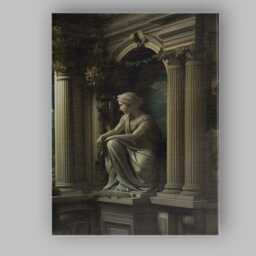 Classical Marble Goddess Statue Ancient Roman Temple Architecture Canvas Wall Art Print Decor Picture Ready To Hang