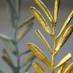 Real Olive Branch Sculpture, Handmade Minimalist Home Decor, Statue For House Decoration, Gift Health & Luck, Sustainable Recycled Brass - thumbnail 3