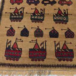 3x5Ft Rug For Kids Room - Afghan Handmade Wool Pictorial Carpet - thumbnail 2