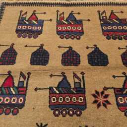 3x5Ft Rug For Kids Room - Afghan Handmade Wool Pictorial Carpet - thumbnail 3