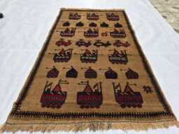 3x5Ft Rug For Kids Room - Afghan Handmade Wool Pictorial Carpet - thumbnail 1