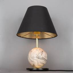 Byrd Marbled Ceramic Table Lamp With Fabric Shade 12 - thumbnail 2