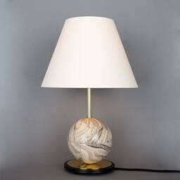 Byrd Marbled Ceramic Table Lamp With Fabric Shade 12 - thumbnail 3
