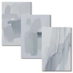 Canvas Art Set Of 3 - Compositions in Watercolor Style, Blue Wall Art, Abstract Decor - thumbnail 2
