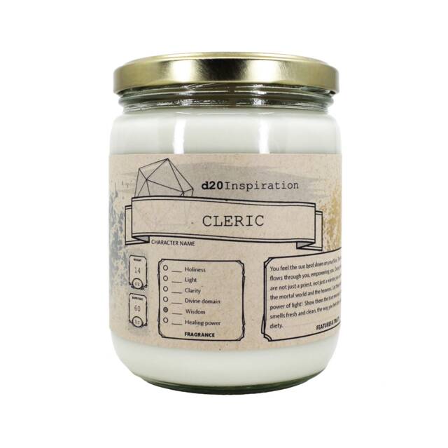 Cleric Rpg Gaming Soy Candle - Customize To Your Character Inspired By Dungeons & Dragons - image 1