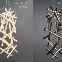 Wooden Staircase Chandelier Genesis, Staiway Wooden Lighting, Staircase Chandelier, Long Suspension Modern Lighting - thumbnail 2