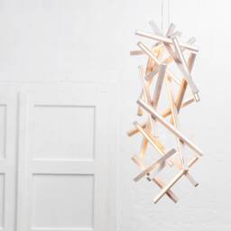 Wooden Staircase Chandelier Genesis, Staiway Wooden Lighting, Staircase Chandelier, Long Suspension Modern Lighting - thumbnail 3
