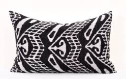 Handloom Silk Velvet Ikat Pillow Cover, Luxury Throw - thumbnail 1