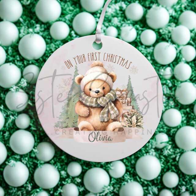 Personalised Kids Christmas Decoration - Grandson First Gift Granddaughter 1St Bauble Stocking Filler Eve Box - image 1
